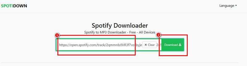 Paste Link Download Button Spotidown