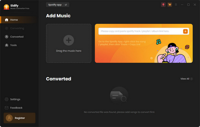 Sidify Free Spotify Downloader Interface