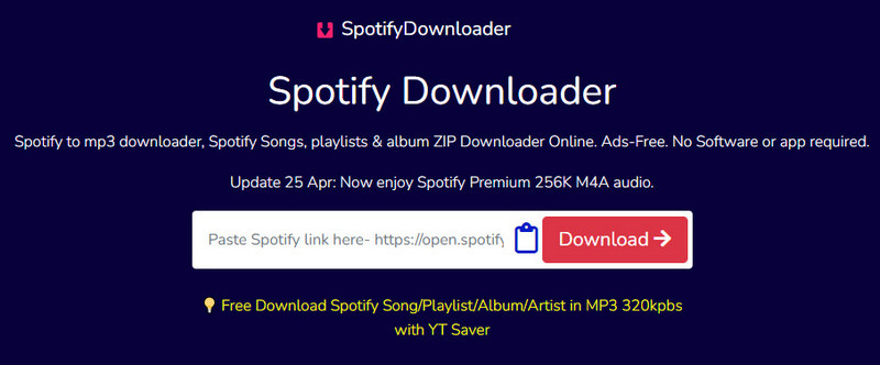 SpotiSongDownloader Interface
