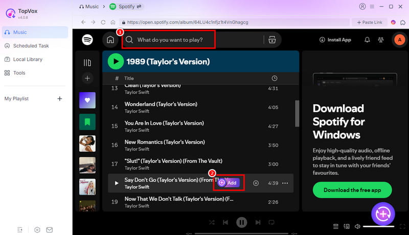 Search Add Topvox