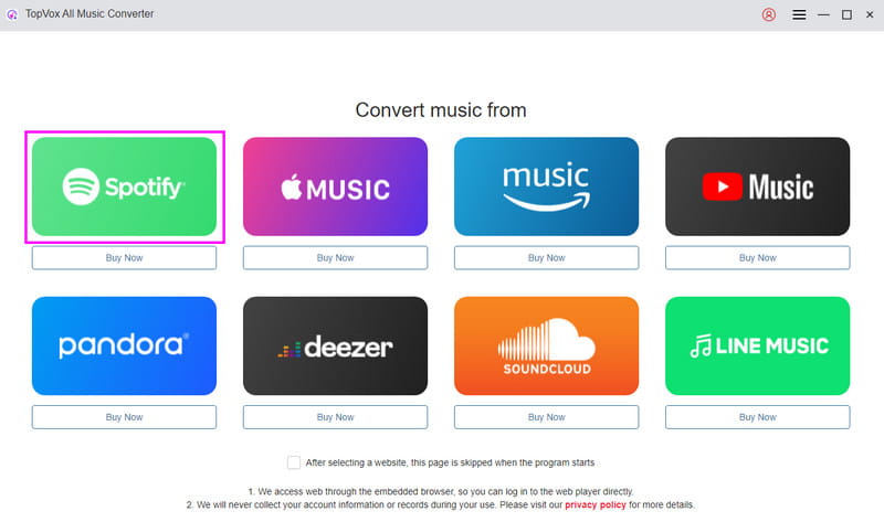 Click Spotify Platform Topvox