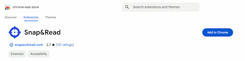 Snap And Read Text To Speech Extension