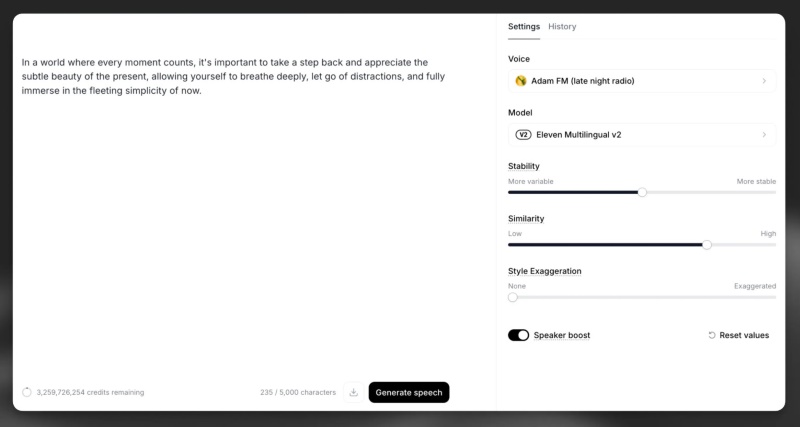 Elevenlabs TTs Generation