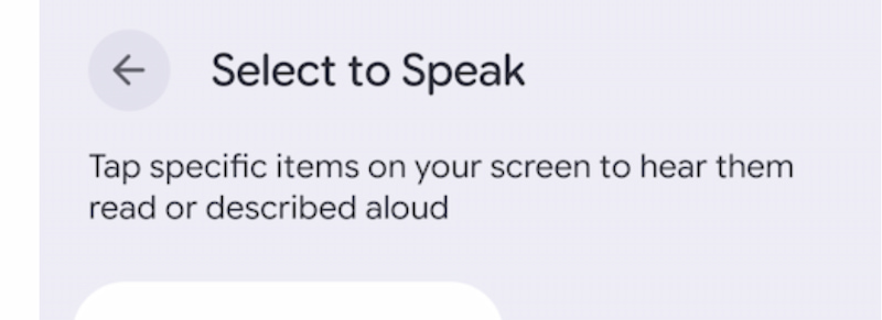 What Is Select to Speak