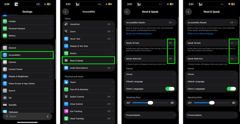 iOS System Enable TTS