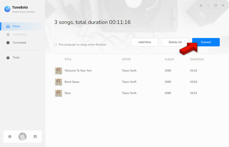 Convert Amazon Music in Tuneboto