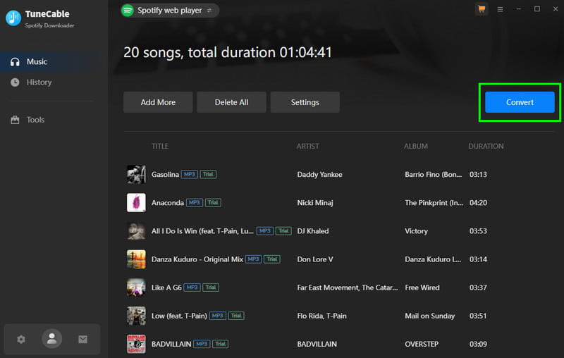 Convert Music TuneCable