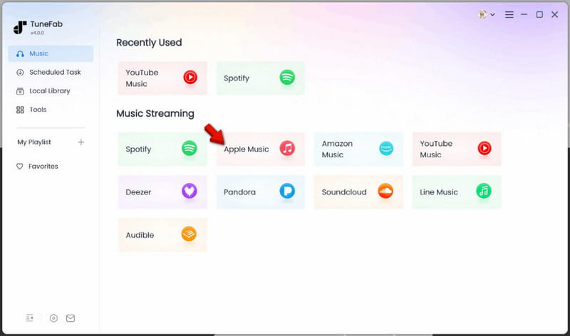 Access Apple Music Library in Tunefab