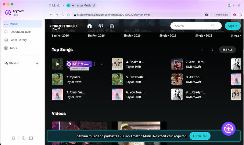 Topvox All Music Converter Add to Convert