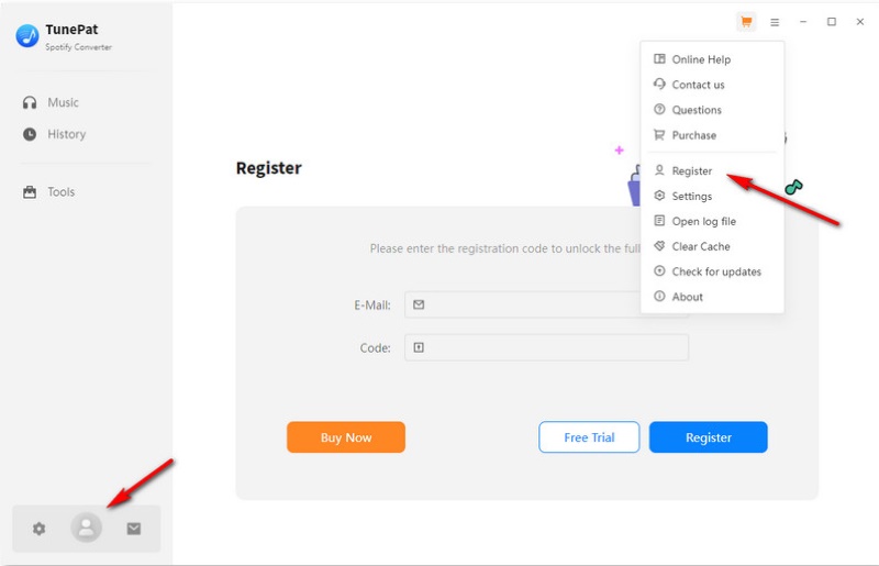 Register Tunepat