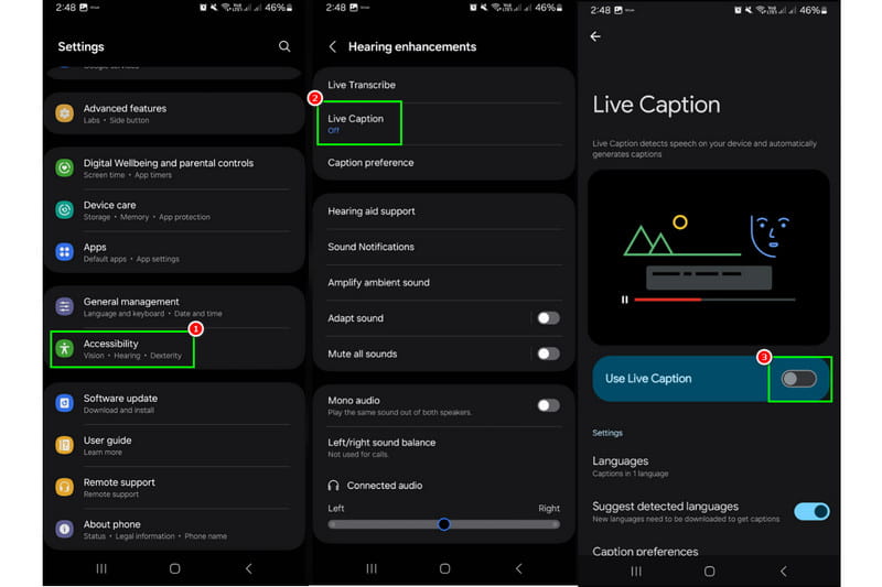 Turn Off Live Caption Via Settings