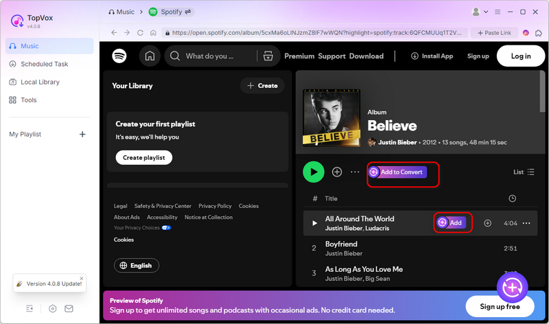 Topvox Search Spotify Music