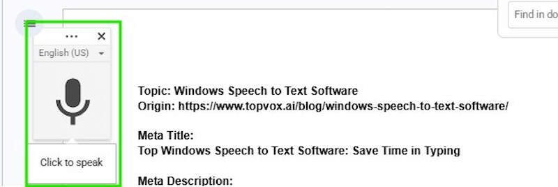 Google Voice Typing