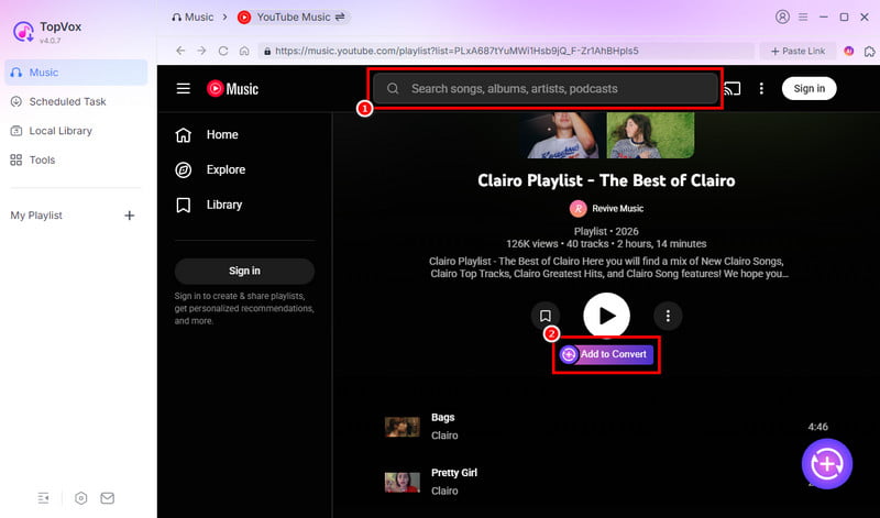 Search Add to Convert Topvox