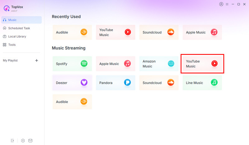 Select Youtube Music Topvox