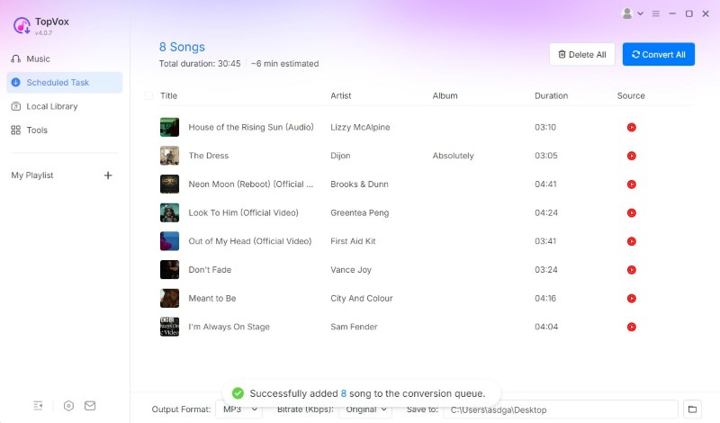 Click Convert All in Scheduled Task