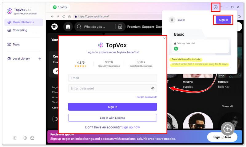 Log In Topvox Sp Music Converter