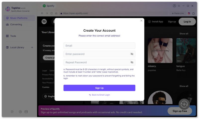 Log In With License