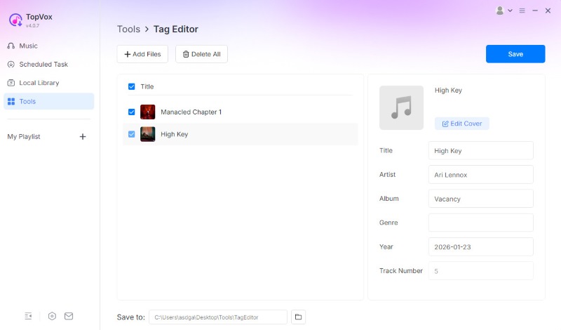 Topvox Tag Editor