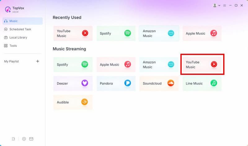 Select Youtube Music Topvox