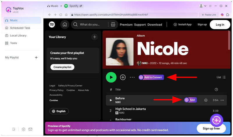 Add Spotify Music To Convert