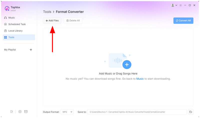 Topvox All Music Converter Add Files