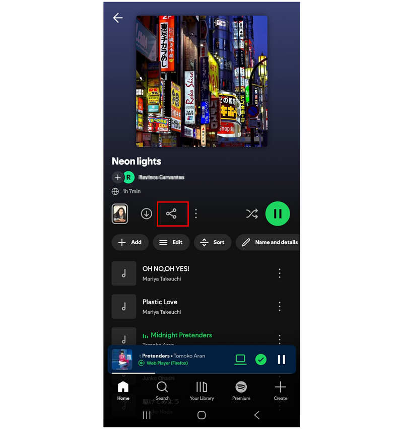 Spotify Messaging Share Button
