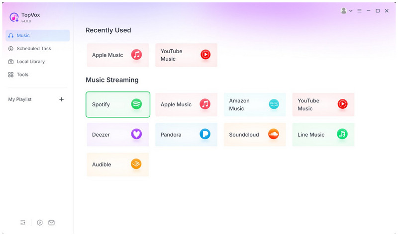 Topvox All Music Converter Select Spotify