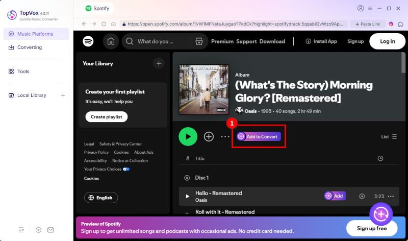 Step1 Add Convert Spotify Music