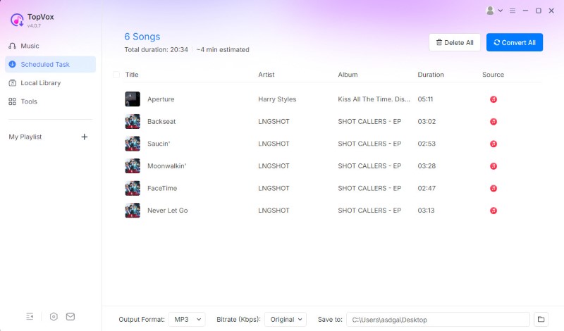 Topvox Convert All Songs